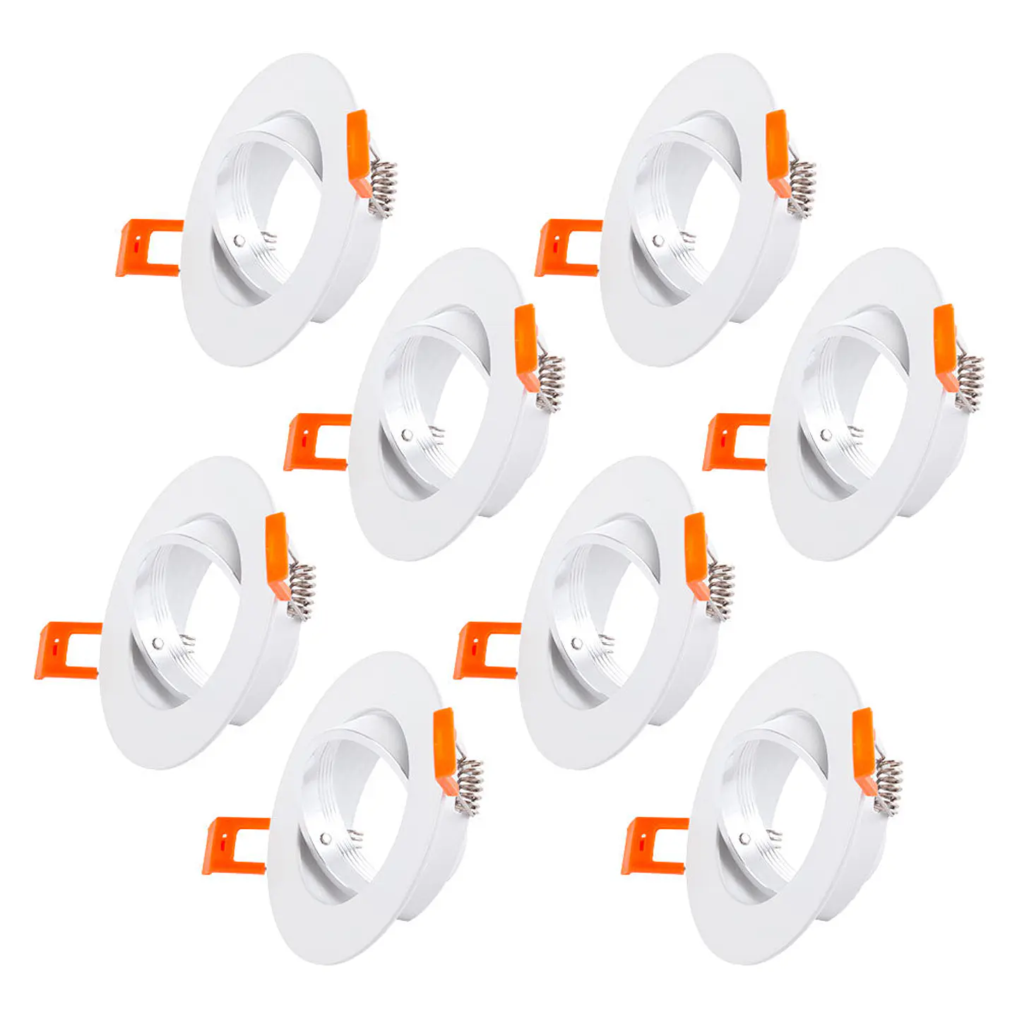Pacote 8 Anel Downlight InclinÃ¡vel Circular AlumÃ­nio Branco93Mm 3