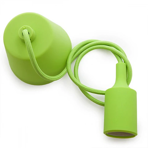 Suporte de Lampada E27 Cabo - Roseta - Cor Verde