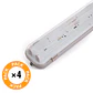 Pack de 4 Kits de Luz LED conectÃ¡veis â€‹â€‹impermeÃ¡veis â€‹â€‹para dois tubos LED ABS/PC de 1200 mm com clipes em aÃ§o inoxidÃ¡vel - Thumbnail 2