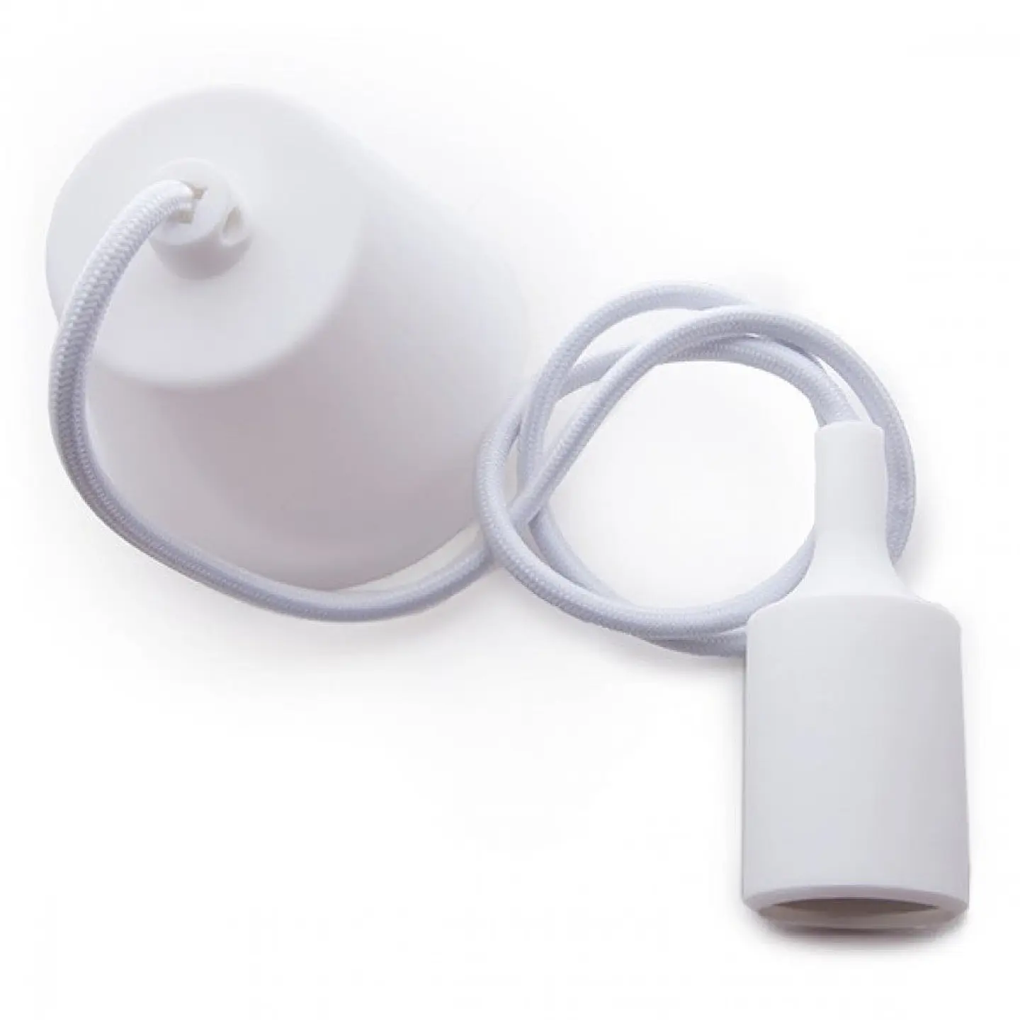 Suporte de Lampada E27 Cabo - Roseta Branco 1