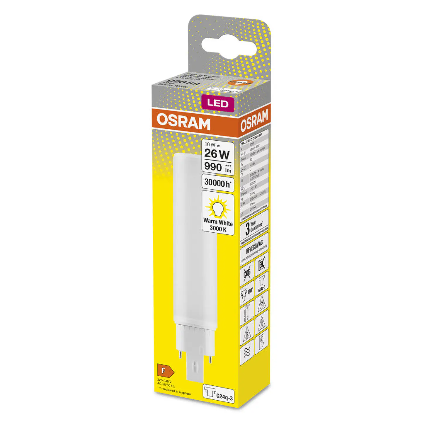 LÃ¢mpada LED Ledvance/DULUX G24q 3 10W 990Lm 3000K 120Âº IP20 2