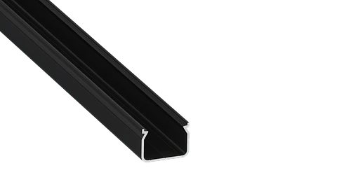 KIMERA-"HOM" Perfil de Aluminio anodizado preto com difusor opalino, tampas de extremidade e clipes de montagem 2,02 m