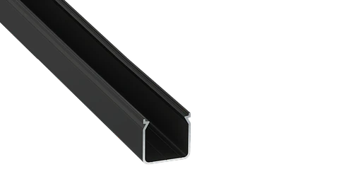 KIMERA-"HELSE" Perfil de Aluminio anodizado preto com difusor opalino, tampas de extremidade e clipes de montagem 2,02 m