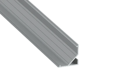 KIMERA-"ARRE" Perfil de Aluminio anodizado prateado com difusor opalino, tampas de extremidade e clipes de montagem 2,02 m