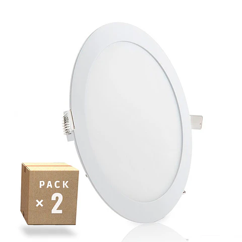 Pacote de 2 Paineis LED 20W 2000Lm 2700ºK Circular 40.000H [GR-RDP15-20W-WW-PK2-AP]