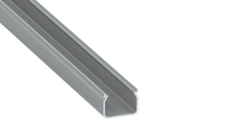 KIMERA-"HOM" Perfil de Aluminio anodizado prateado com difusor opalino, tampas de extremidade e clipes de montagem 2,02 m