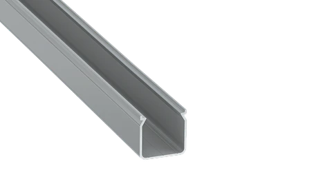 KIMERA-"HELSE" Perfil de Aluminio anodizado prateado com difusor opalino, tampas de extremidade e clipes de montagem 2,02 m
