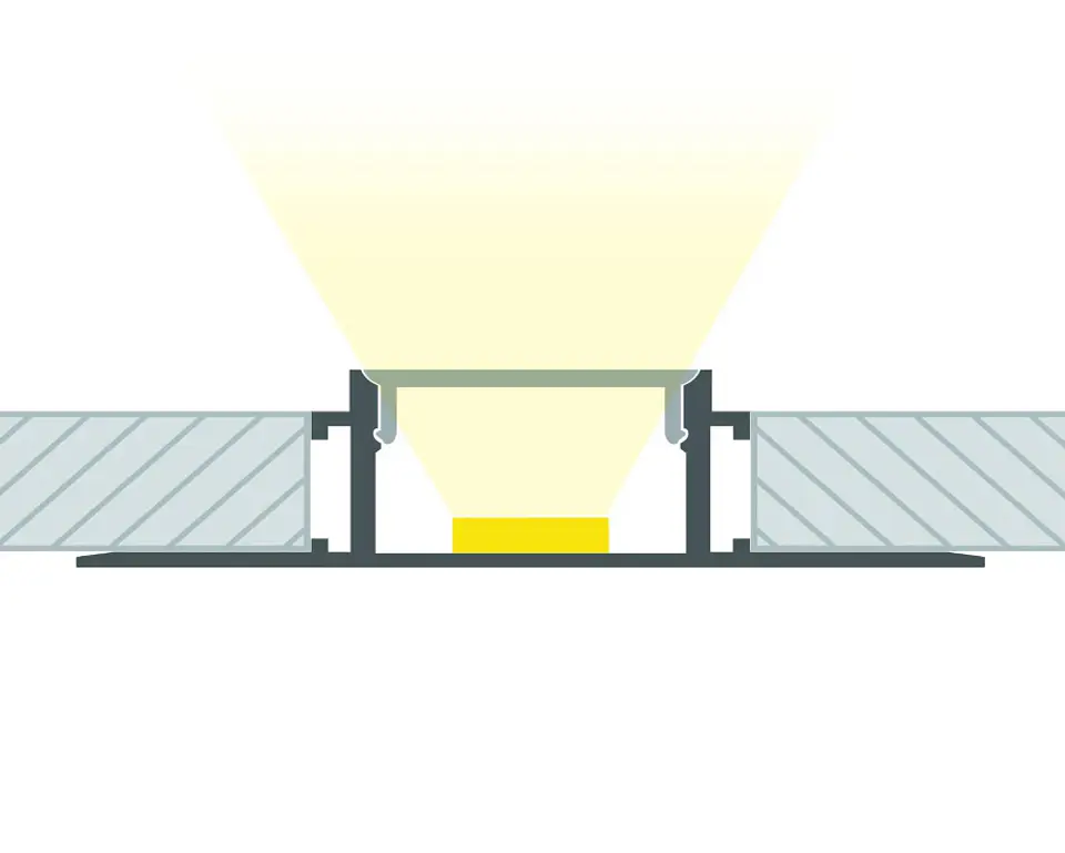Perfil de AlumÃ­nio para IntegraÃ§Ã£o de Fita de LED - 30mm - com Difusor Opal - 2 Metros 2