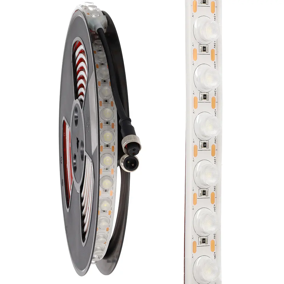 Arruela de parede LED flexÃ­vel 18W 24VDC 42LEDs/M SMD2835 1260Lm/M IP65 4000ÂºK 5 metros 4