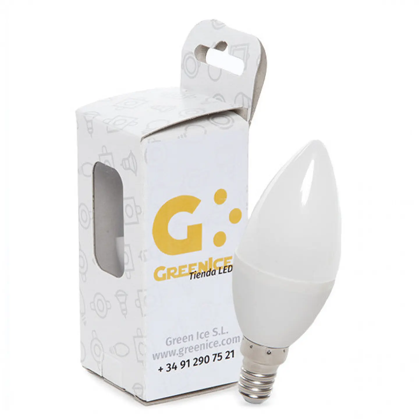 LÃ¢mpada LED E14 5W 384Lm 2700ÂºK Caixa Personalizada 40.000H [HO-C37-E14-5W-RC-WW-EP06] 1