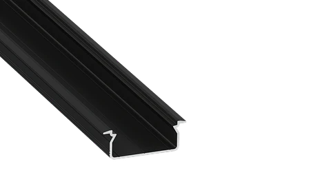 KIMERA-"TVED" Perfil de Aluminio Anodizado Preto com Difusor Opalino, Tampas de Extremidade e Clips de Montagem 2,02M