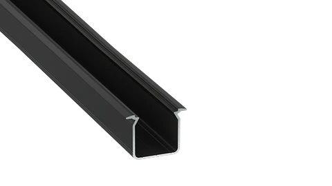 KIMERA-"SKAGEN" Perfil de Aluminio anodizado preto com difusor opalino, tampas de extremidade e clipes de montagem 2,02 m