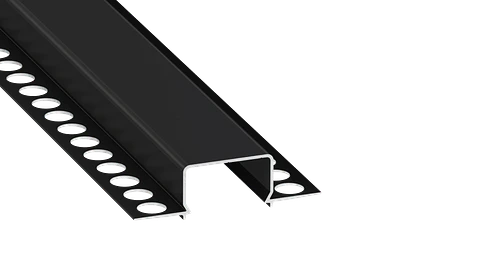 KIMERA-"HORST" Perfil de Aluminio Anodizado Preto com Difusor Opalino, TampÃµes e Clips de Montagem 2,02M