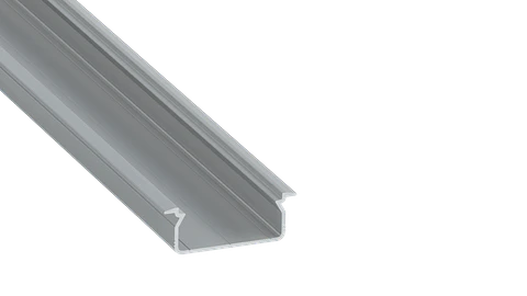 KIMERA-"TVED" Perfil de Aluminio Anodizado Prateado com Difusor Opalino, Tampas de Extremidade e Clips de Montagem 2,02M