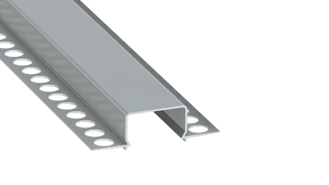 KIMERA-"HORST" Perfil de Aluminio Anodizado Prateado com Difusor Opalino, TampÃµes e Clips de Montagem 2,02M