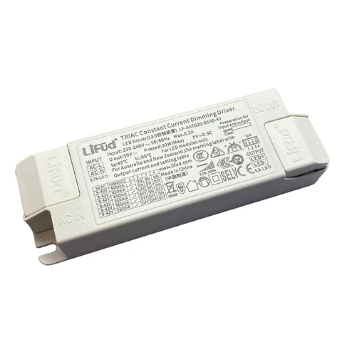 Driver Lifud 20W SaÃ­da: 9-42V 250-500mA Regulavel, Borda de subida/descida, IP20