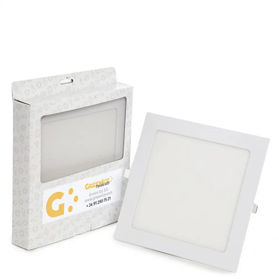 Placa LED 18W 1350Lm 6000ÂºK Caixa Personalizada Quadrada 40.000H [JL-GP-LZ-6-CW-EP01] 1