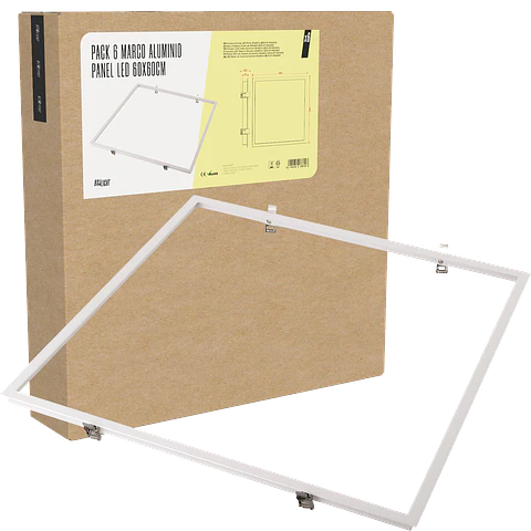 Pacote 6 Painel LED com moldura de Aluminio 60x60Cm [BX3-AF-600x600]
