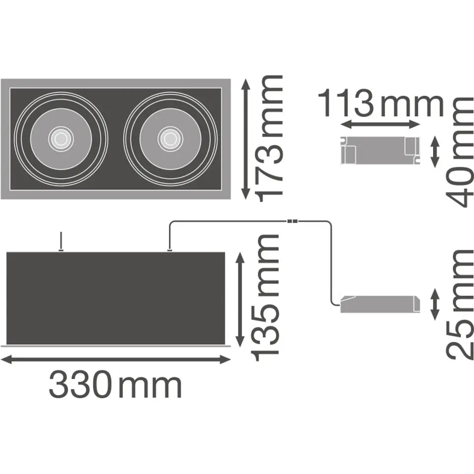 Foco LED LEDVANCE 2*30W 2*2700Lm 4000K 38Âº IP20 3