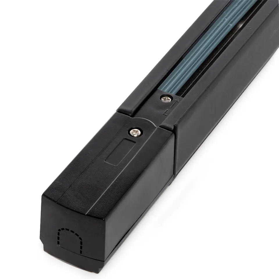 Trilha de 3 Fases Holofotes de LED Preto 2M 1