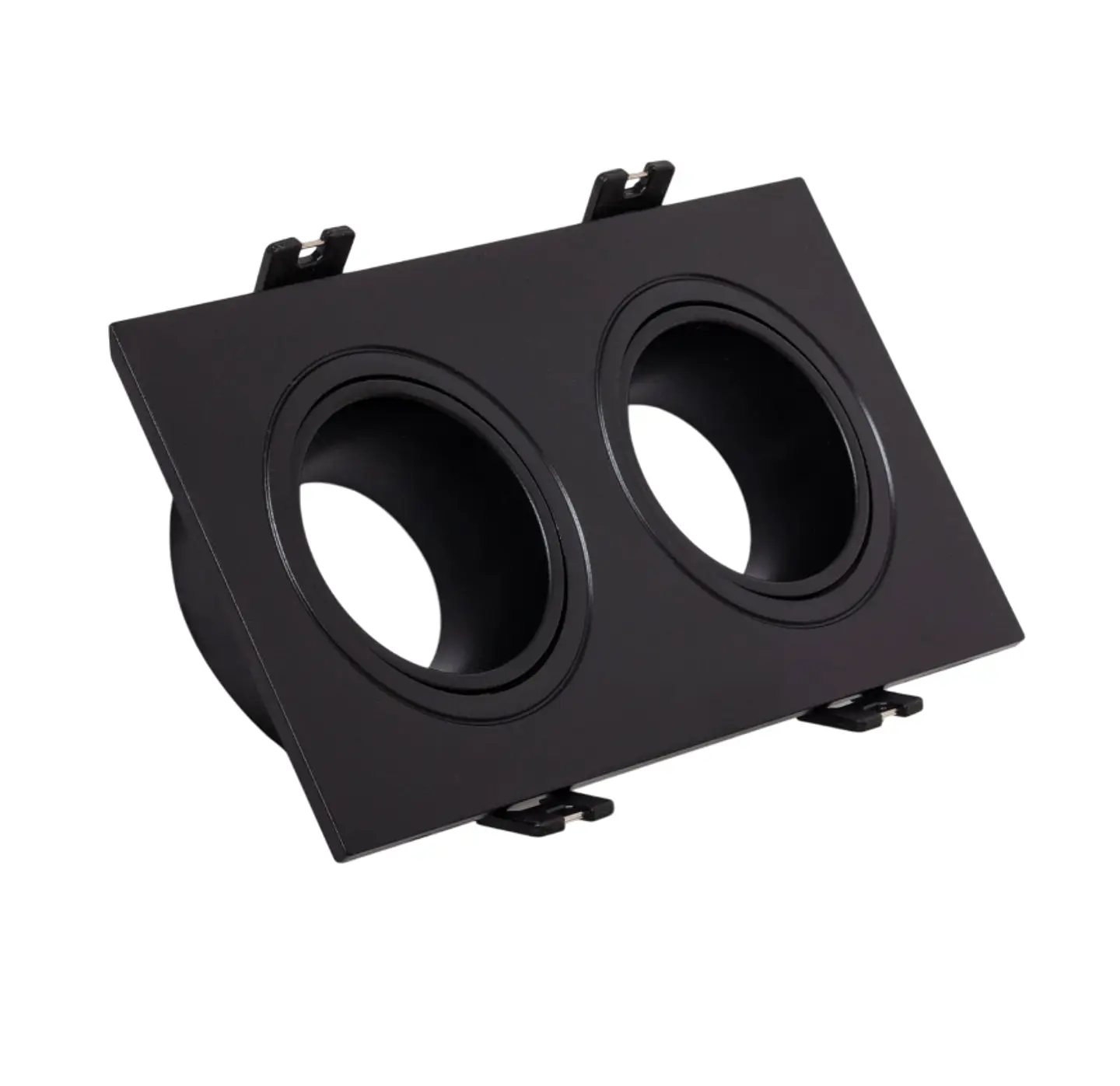 Downlight Anel Spotlight 2xGU10 Policarbonato Retangular Preto 1