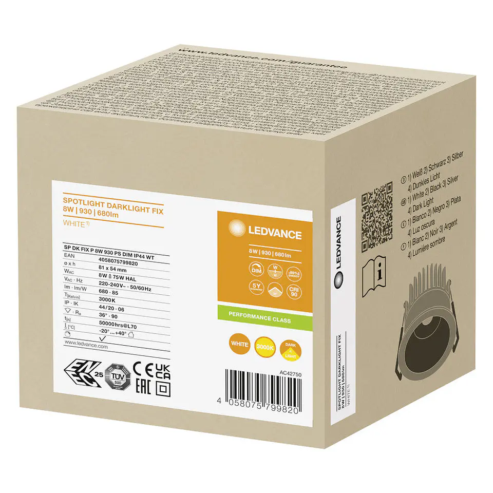 Foco LED LEDVANCE 8W 680Lm 3000K 36Âº IP44 RegulÃ¡vel 2