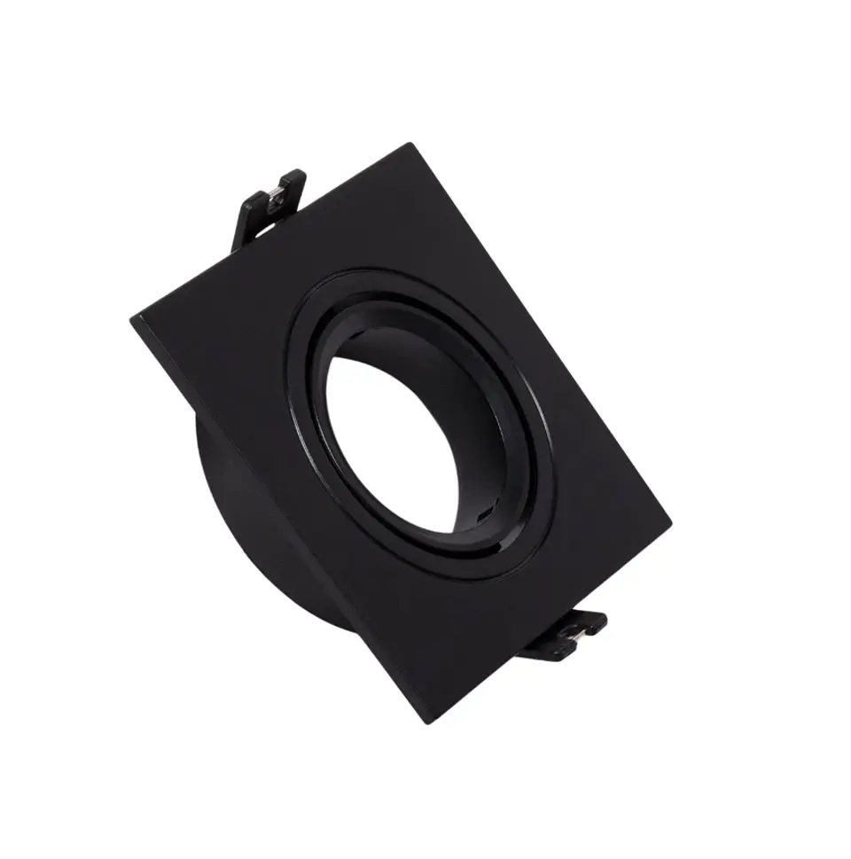 Downlight Anel Spotlight 1xGU10 Policarbonato Retangular Preto 1