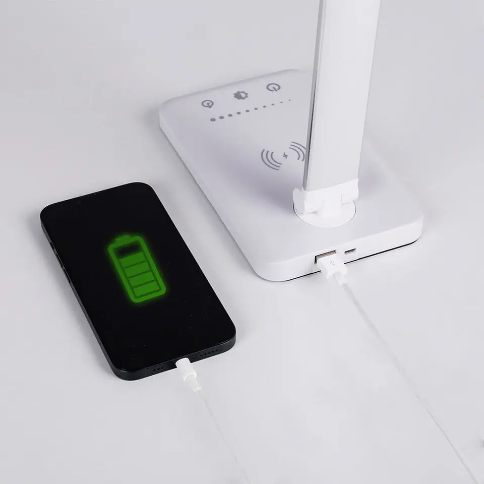 Lumiaria de mesa LED com carregador de celular sem fio 6W 420Lm CCT (tom de luz Regulavel) 3