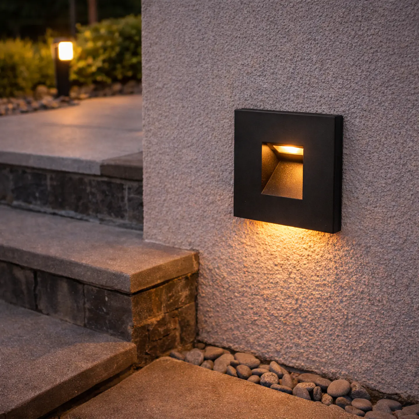 LuminÃ¡ria LED embutida para escada com frente magnÃ©tica, 3 W, IP65, 3000 K - Preta 1