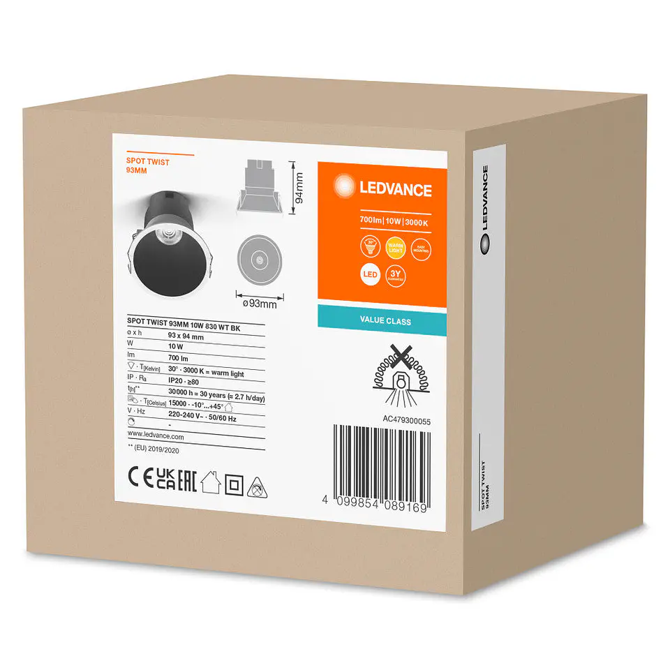 Ledvance Foco LED 10W 700Lm 3000K 30Âº IP20/IP20 2