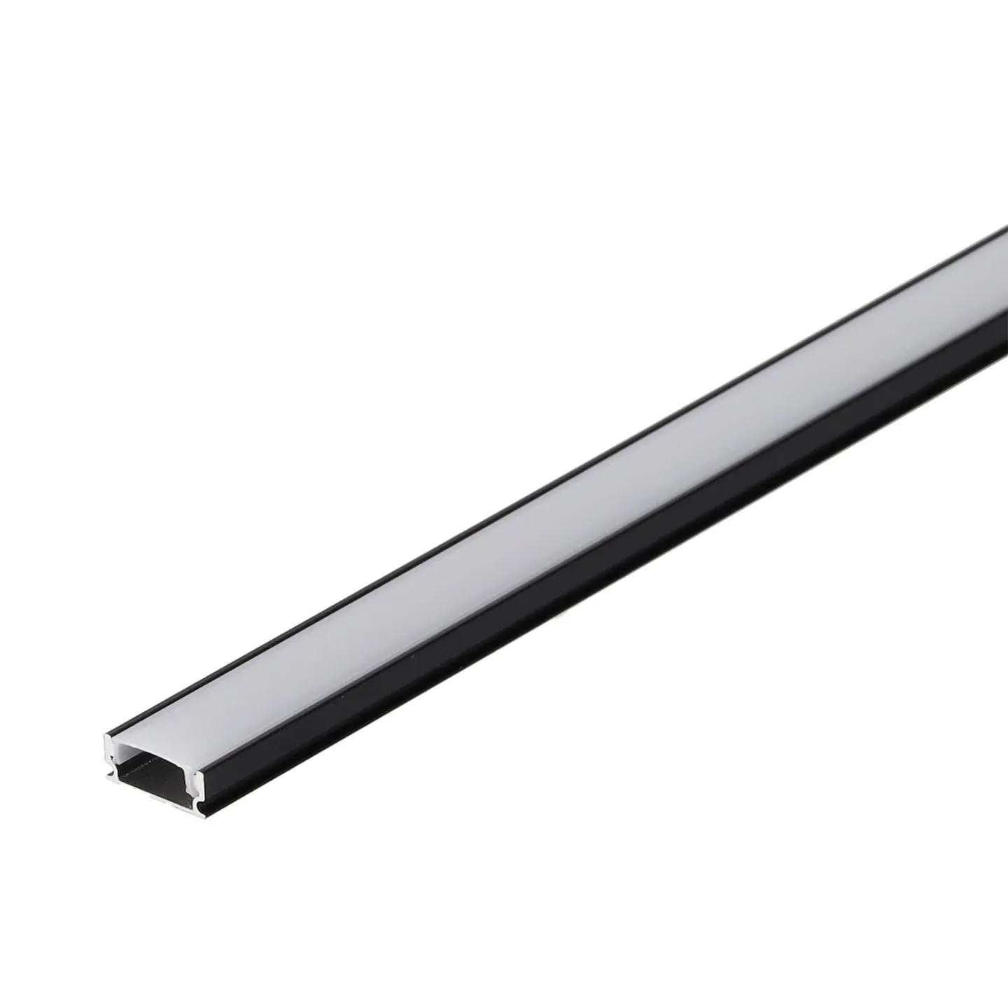 Perfil de alumÃ­nio preto para faixa de LED - difusor de opala 1