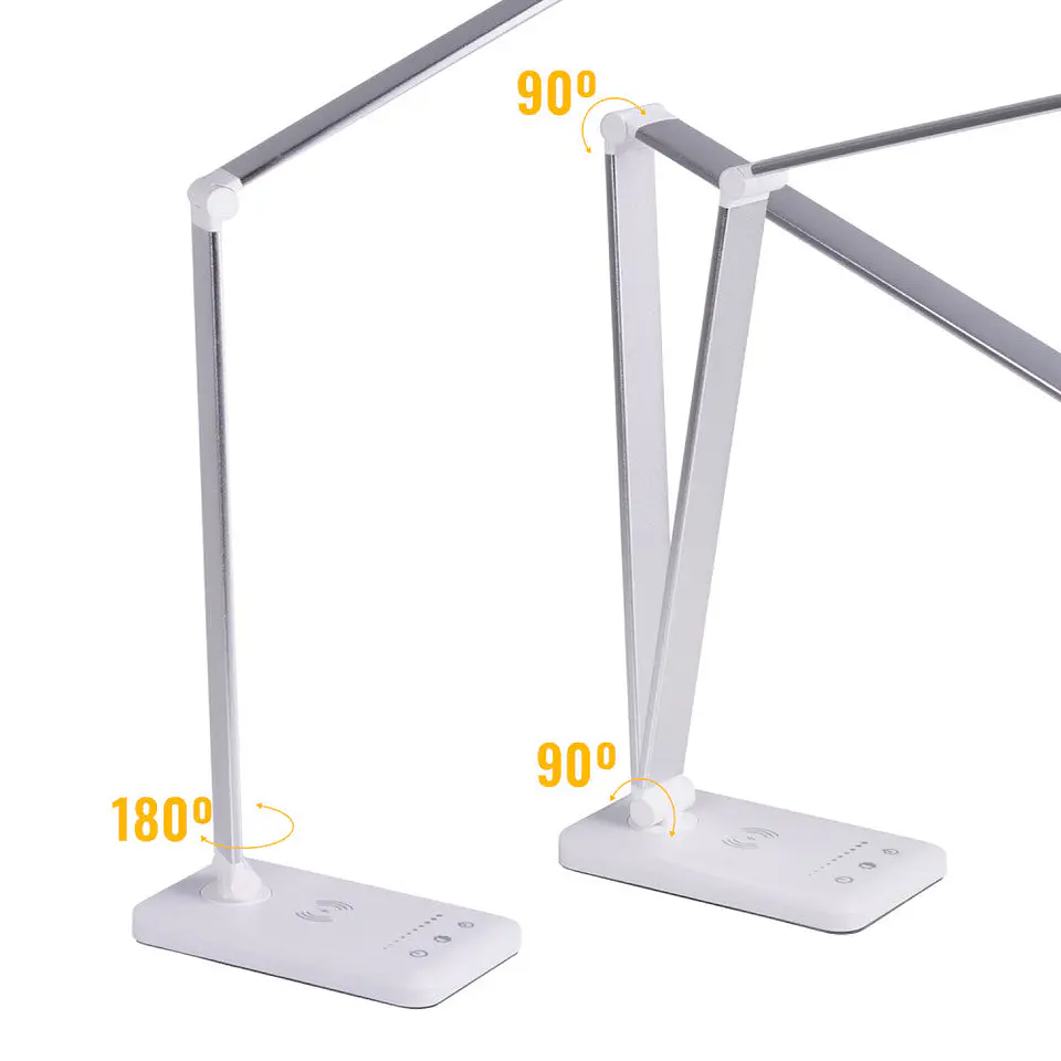 Lumiaria de mesa LED com carregador de celular sem fio 6W 420Lm CCT (tom de luz Regulavel) 6