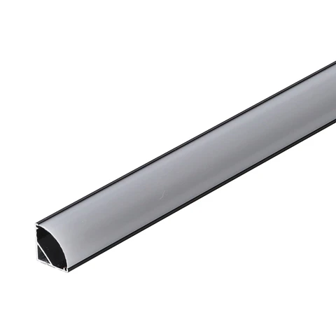 Perfil de Aluminio Preto para Cantos de Instalaçao de Fita LED - Difusor Opala x 2M