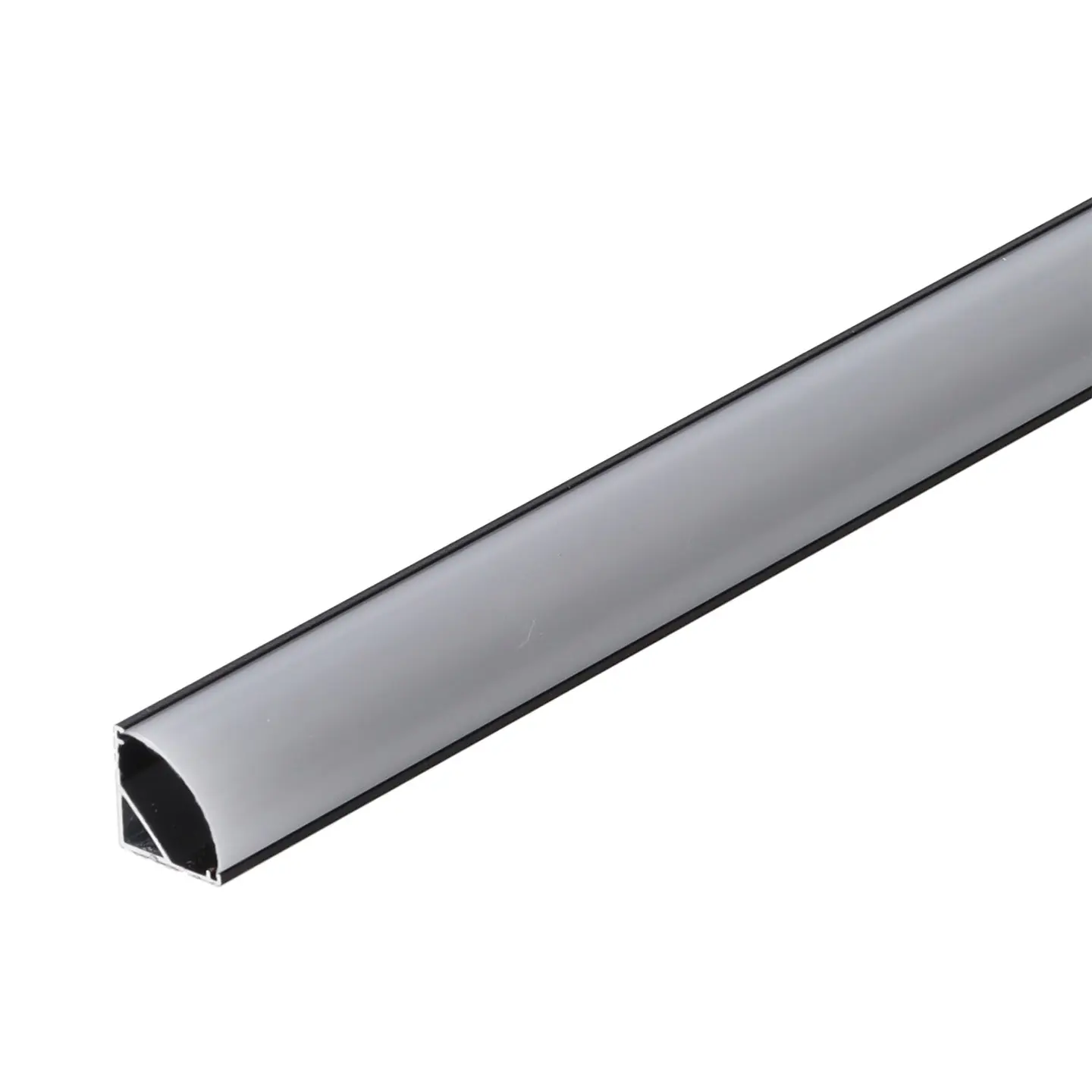 Perfil de AlumÃ­nio Preto para Cantos de InstalaÃ§Ã£o de Fita LED - Difusor Opala x 2M 1