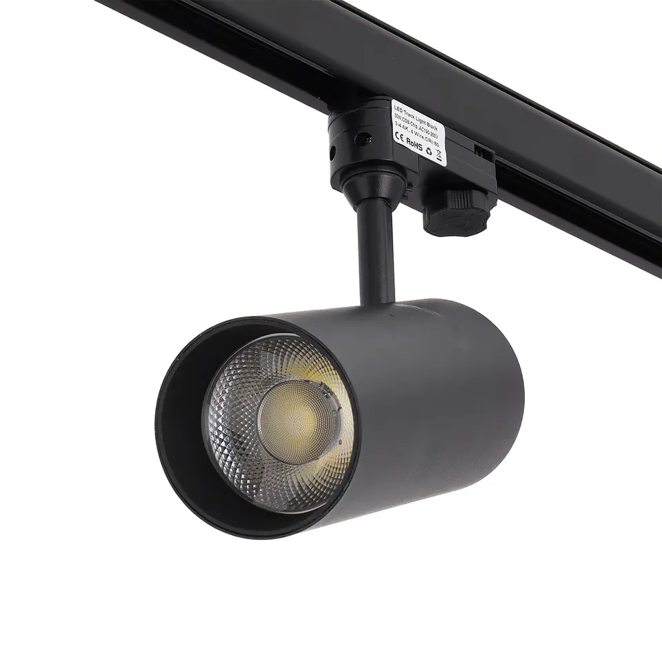 Holofote de trilho trifÃ¡sico 30W COB RegulÃ¡vel Sem cintilaÃ§Ã£o Branco CCT (Tom de luz regulÃ¡vel) 3000-6000ÂºK [1916-TL-30W-T-CCT-B 1