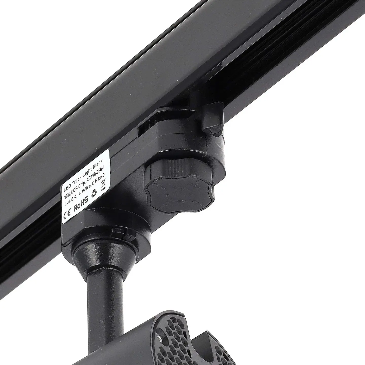 Holofote de trilho trifÃ¡sico 30W COB RegulÃ¡vel Sem cintilaÃ§Ã£o Branco CCT (Tom de luz regulÃ¡vel) 3000-6000ÂºK [1916-TL-30W-T-CCT-B 3