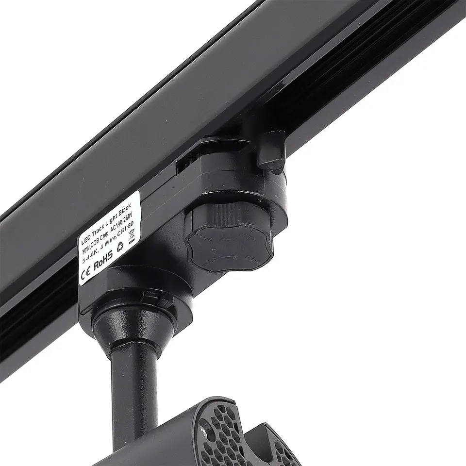 Holofote de trilho trifÃ¡sico 30W COB RegulÃ¡vel Sem cintilaÃ§Ã£o Branco CCT (Tom de luz regulÃ¡vel) 3000-6000ÂºK [1916-TL-30W-T-CCT-B 3