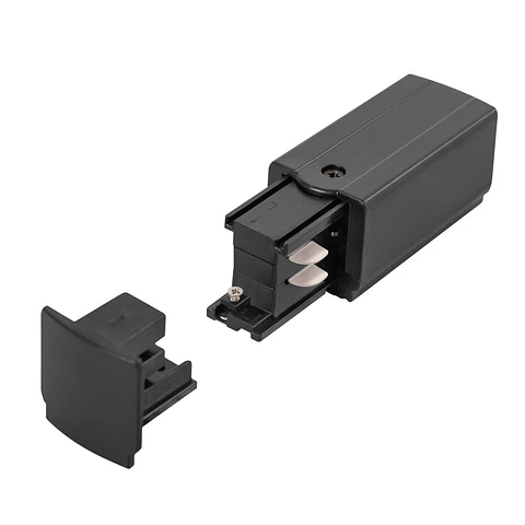 Conector inicial de trilho Trifasico preto