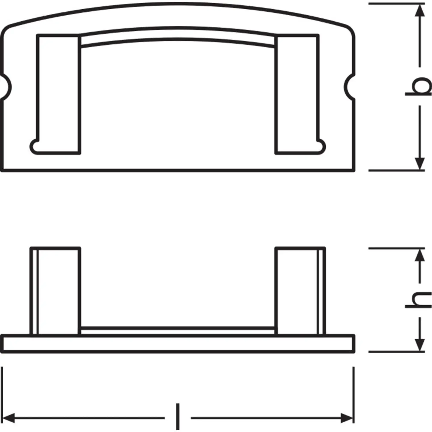 Tiras de LED de perfil plano com tampa final Ledvance -PF04/EC Pack 2 2