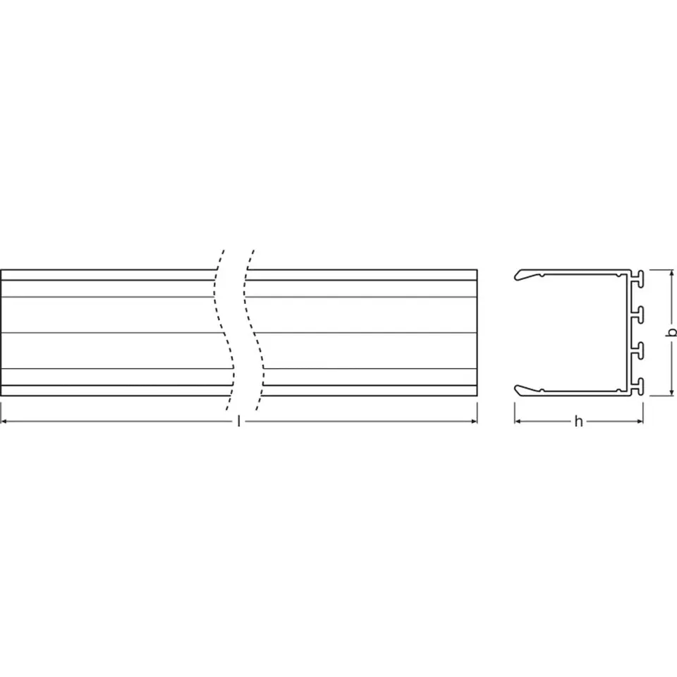 Tiras LED de perfil largo Ledvance -PW03/U/26X26/14/1 1M 2