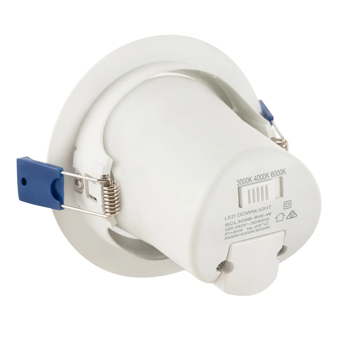 Downlight LED AjustÃ¡vel Embutido 8W 750Lm CCT 3000-6500ÂºK (Tom de Luz RegulÃ¡vel) 60Âº IP20 [SE-SCL309B-8W-W-CCT] 2