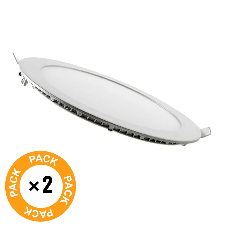 Pacote de 2 painÃ©is LED 20W 2000Lm 4200ÂºK Circular 40.000H [PE-1011P2-W] 2