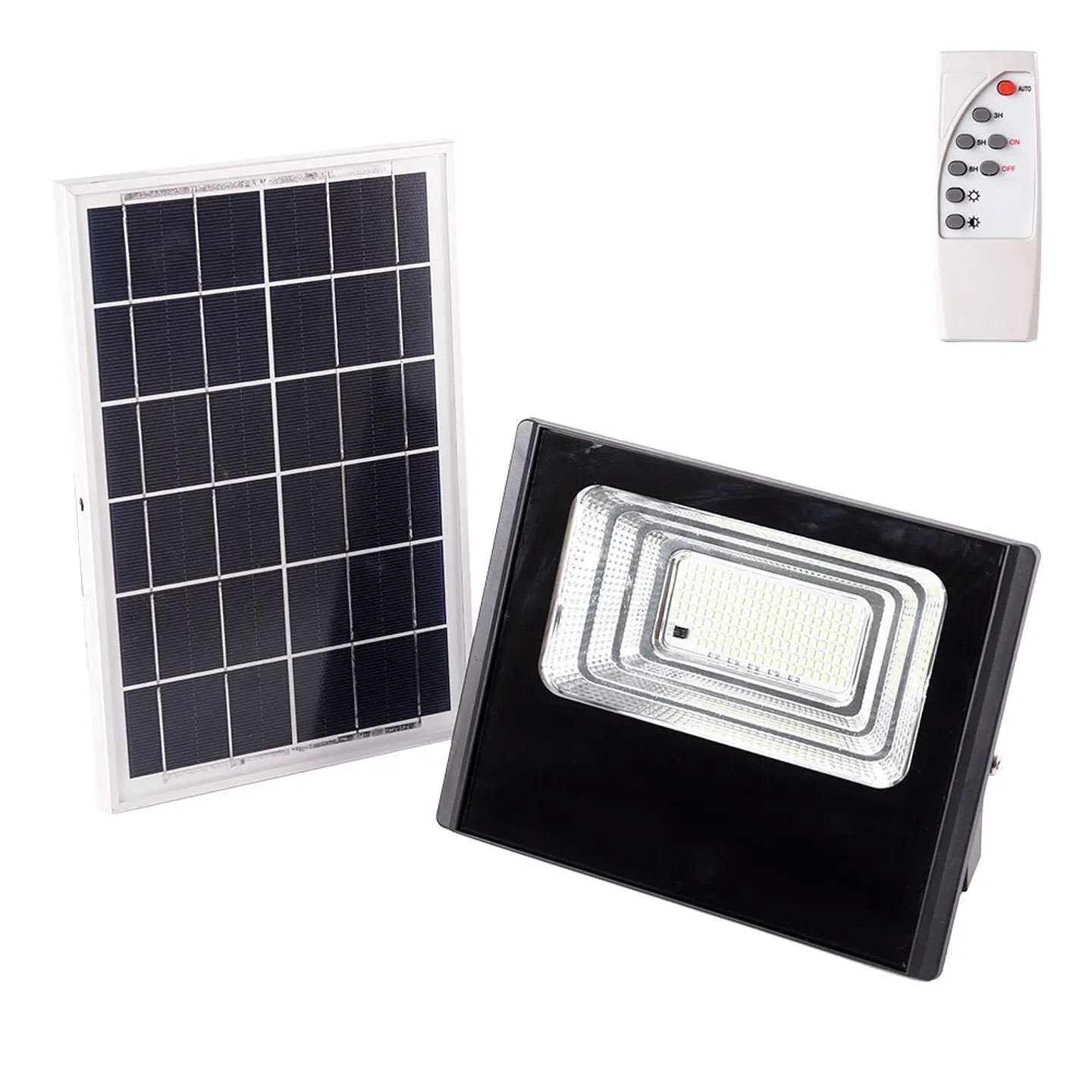 Holofote LED solar 45W 6500K Painel: Bateria 6V/6W: Controle remoto 3,2V/3000MaH [HO-SOLARFL-45W-01] 1