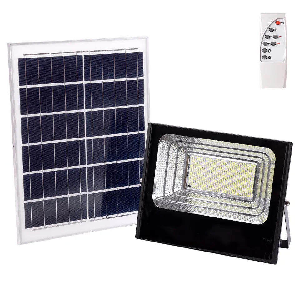 Holofote LED solar 200W 6500K Painel: 6V/20W Bateria: 3,2V/15000MaH Controle remoto [HO-SOLARFL-200W-01] 1