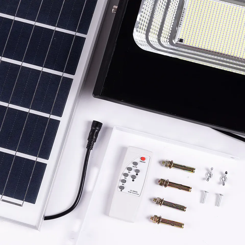 Holofote LED solar 200W 4000K Painel: 6V/20W Bateria: 3,2V/15000MaH Controle remoto [HO-SOLARFL-200W-01-W] 6