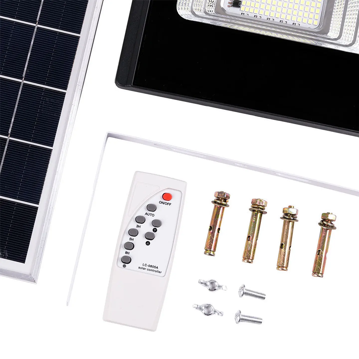Holofote LED solar 30W 6500K Painel: Bateria 6V/6W: Controle remoto 3,2V/3000MaH [HO-SOLARFL-30W-01] 5