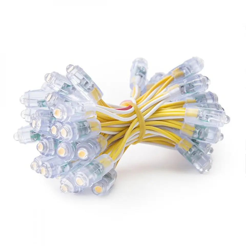 Pixel LED 0,1W 2Lm 9Mm 5V Epistar (String 50 Unidades) Amarelo 50.000H [DE-PIX-9-Y] 1
