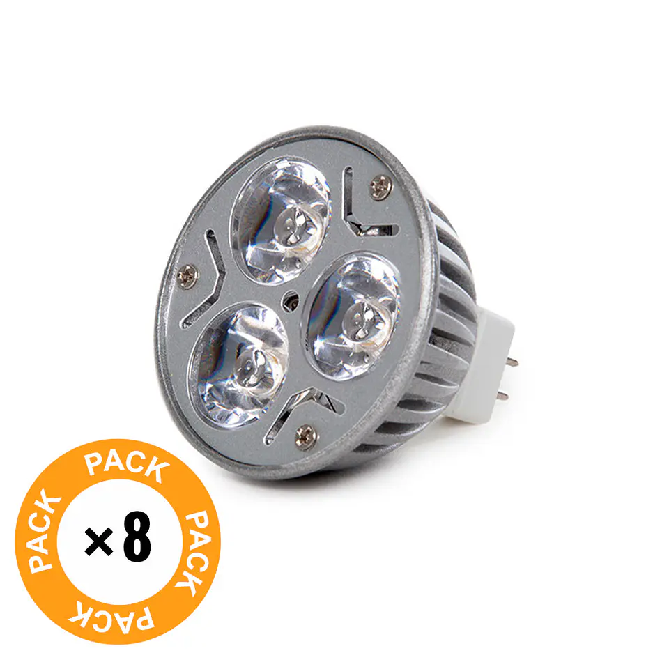 Pacote de 8 LÃ¢mpadas LED GU5.3 6W 515Lm 3000ÂºK 40.000H [CA-MR16-9W-WW-PK8-AP] 2