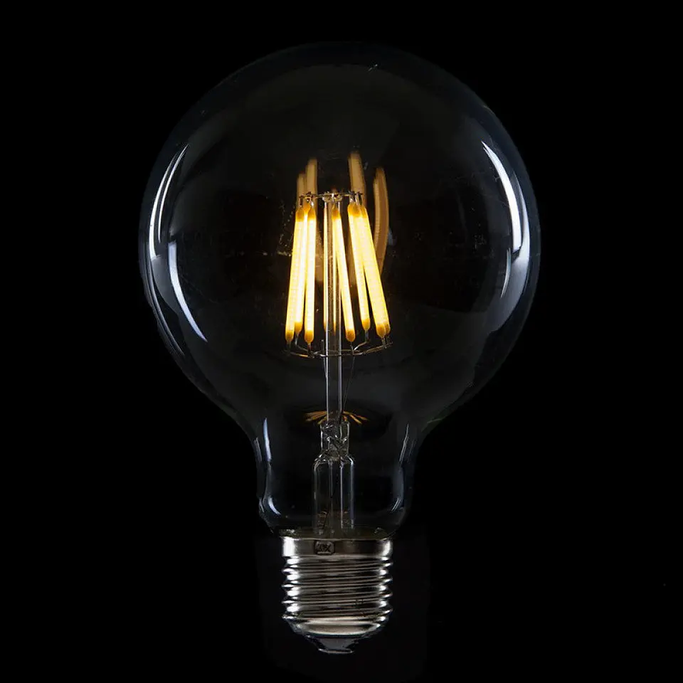 LÃ¢mpada LED E27 8W 576Lm 2000ÂºK Filamento G95 40.000H [HO-LF-G95-E27-8W-WW] 1