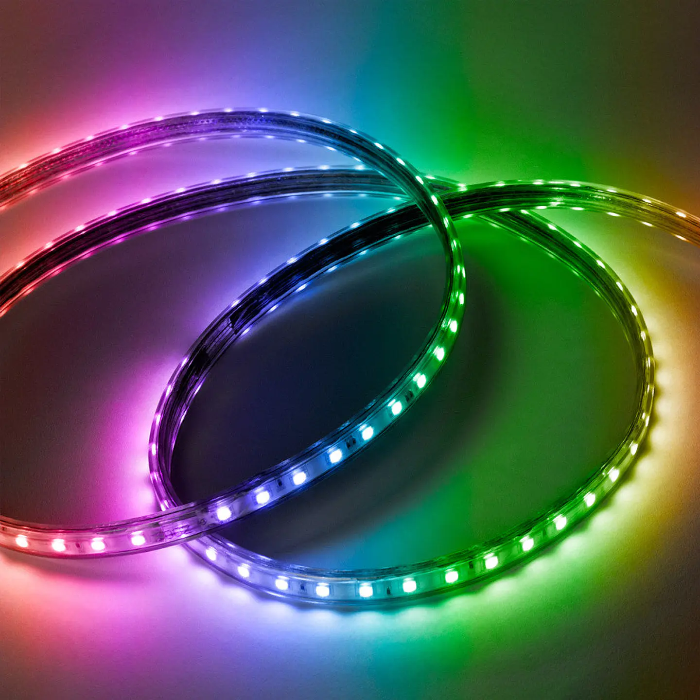 Faixa de 60 LEDs/M 10W SMD5050 220VAC IP65 RGB x1M 40.000H [HO-220-60-50-RGB] 1